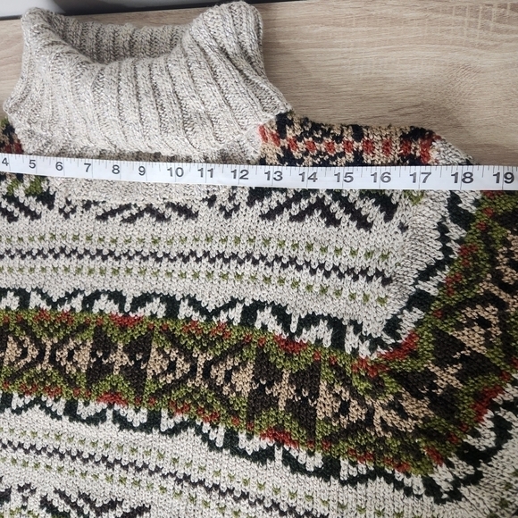 Vintage Women's Chunky Knit Turtleneck Oversized Sweater Large - Picture 11 of 14